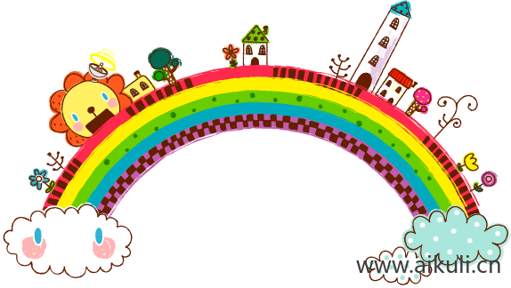 彩虹彩条水彩彩虹彩虹飘带PNG (2)