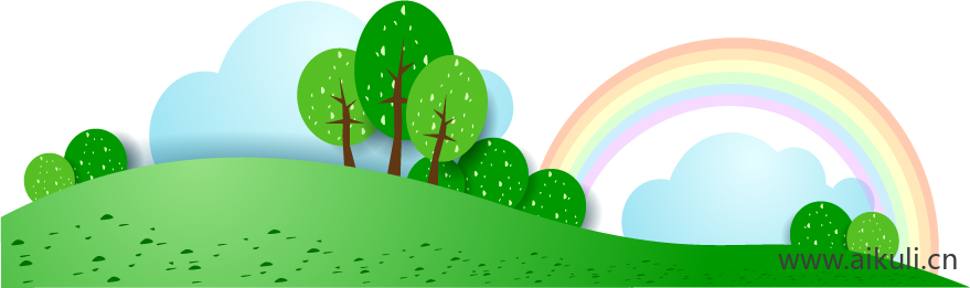 卡通手绘唯美彩虹彩条水彩彩虹彩虹飘带PNG免扣 (4)