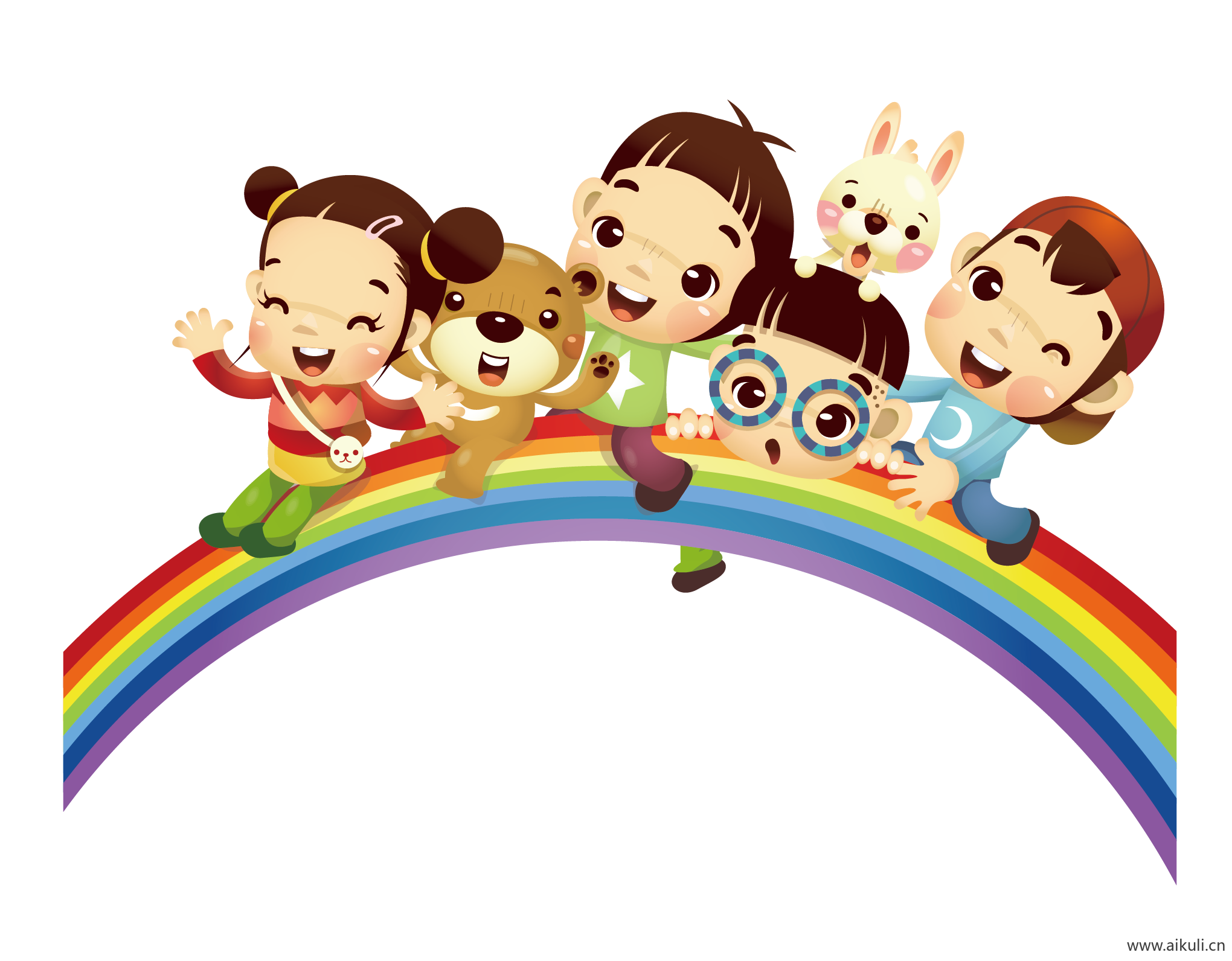 彩虹彩条水彩彩虹彩虹飘带PNG (9)