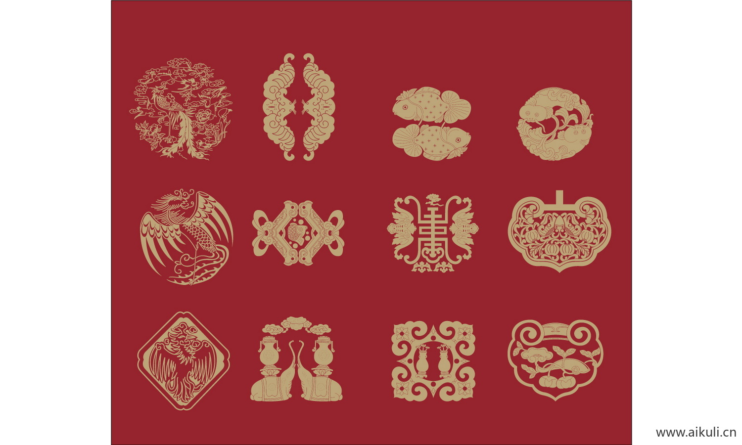 中式传统吉祥纹样EPS矢量图