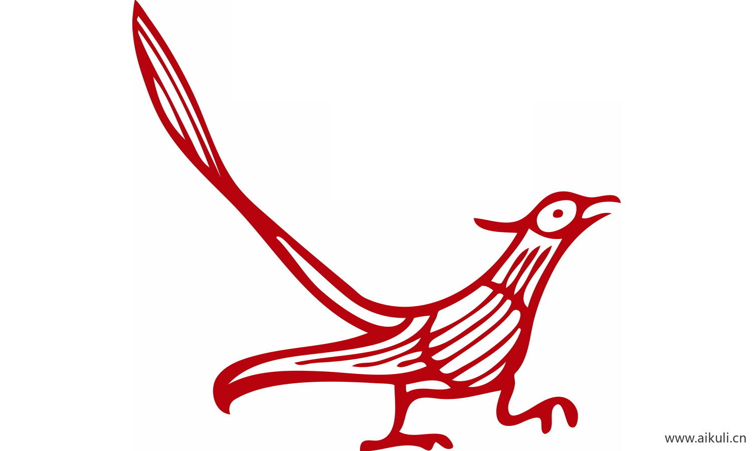 古风龙凤矢量图案纹样PNG-L凤形图案