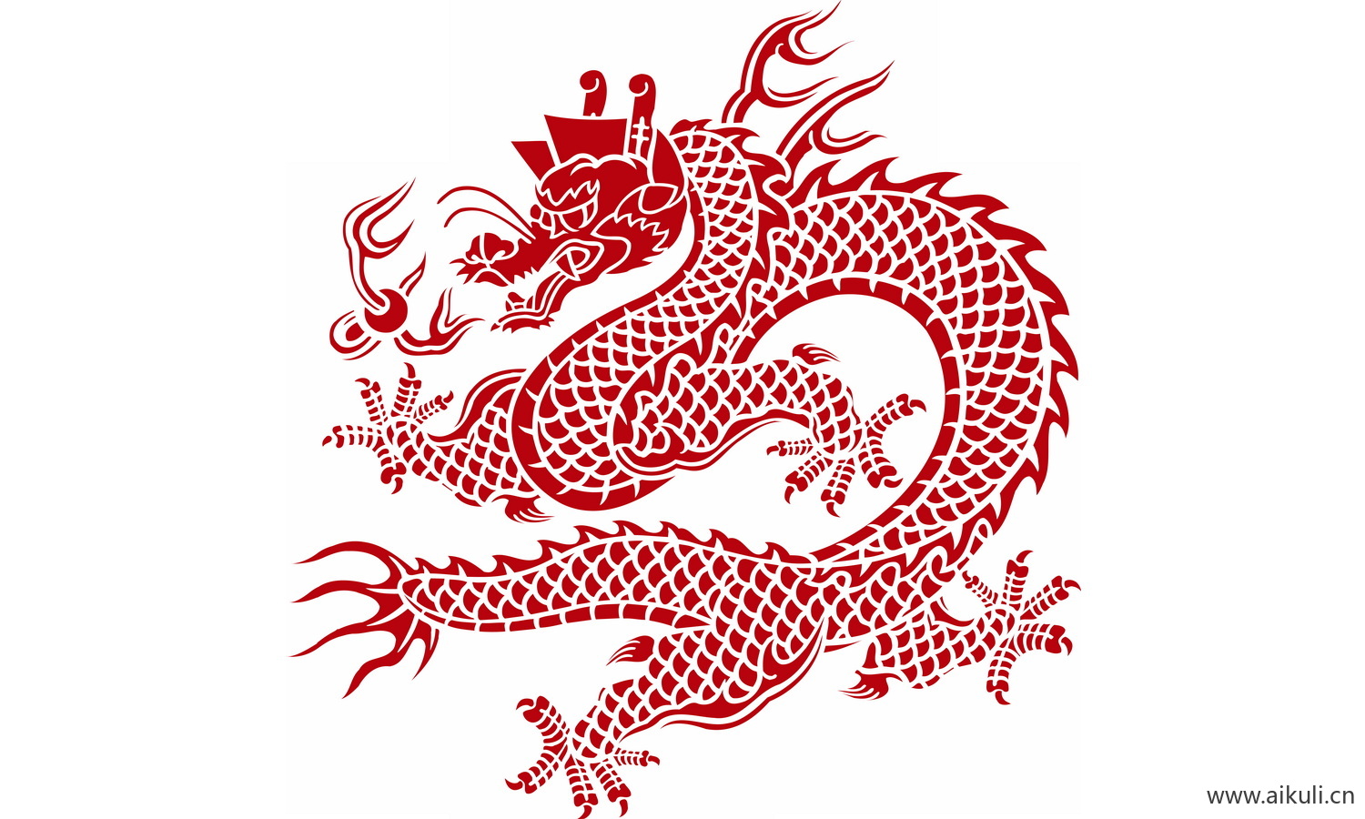 中式龙凤图案纹样PNG-I龙形图案矢量