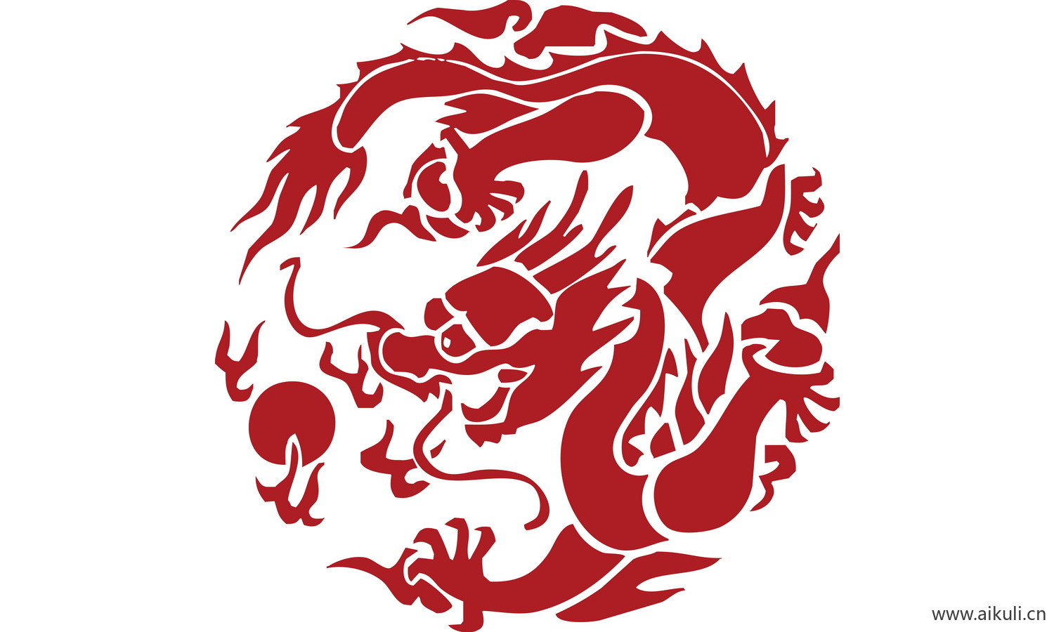 中式龙凤图案纹样PNG-BH龙形图案矢量