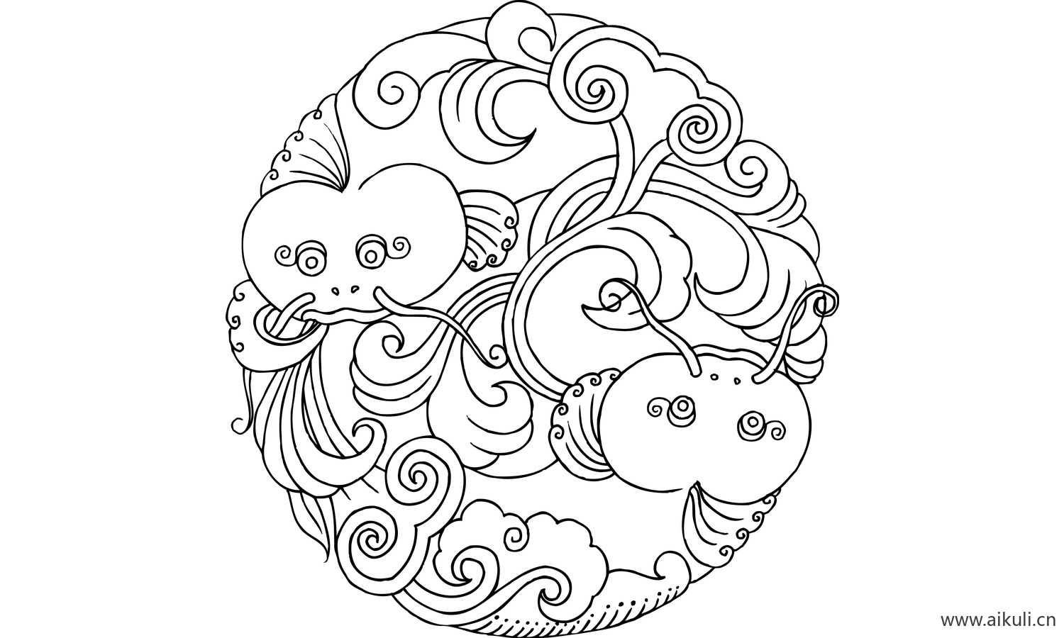 中国风传统古典吉祥图案W-AI矢量图