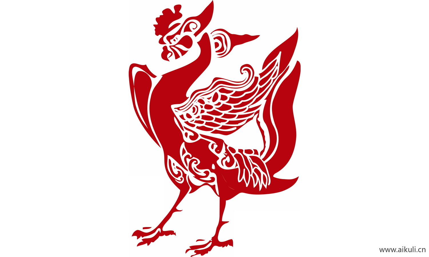 龙凤矢量图案纹样PNG-D凤形图案