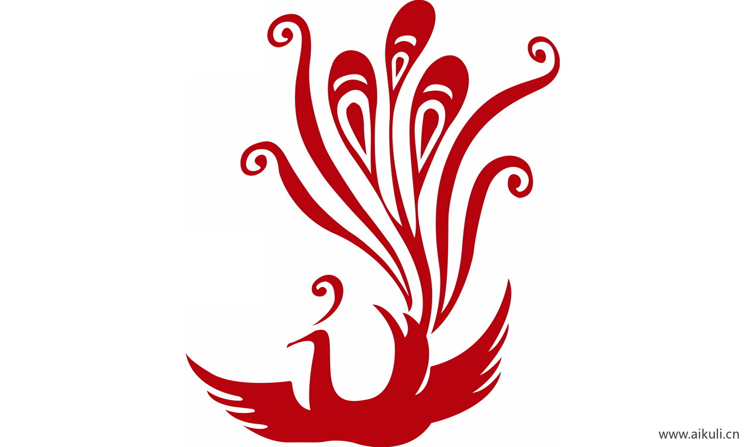 古风龙凤矢量图案纹样PNG-R凤形图案