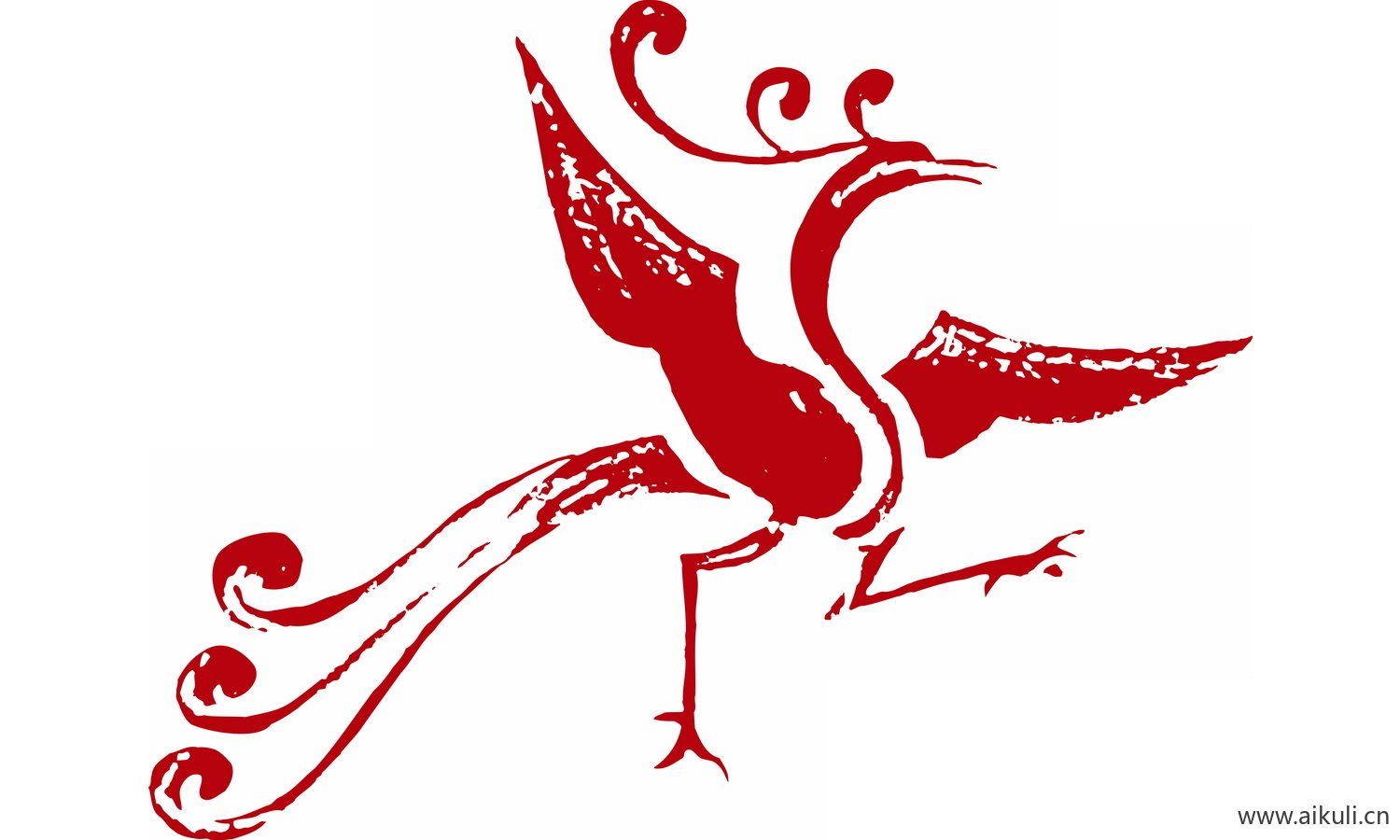 古风龙凤矢量图案纹样PNG-Q凤形图案