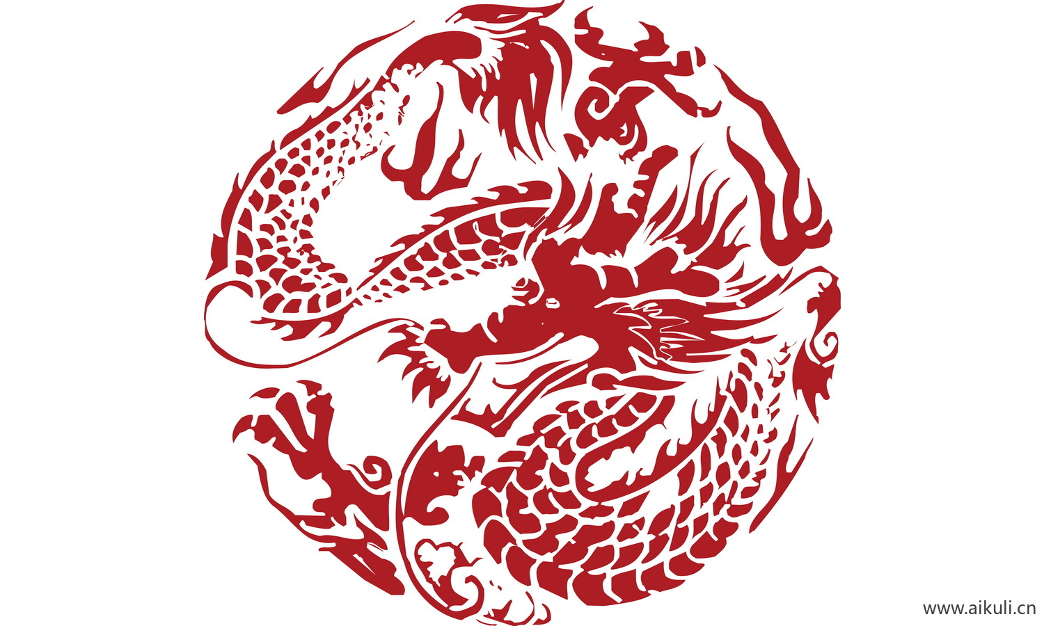 中式龙凤图案纹样PNG-BE龙形图案矢量