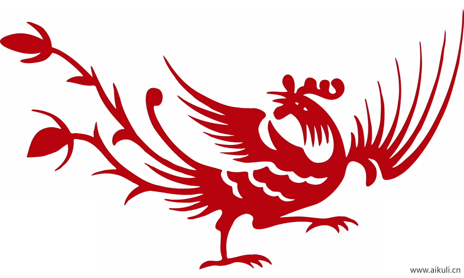 古风龙凤矢量图案纹样PNG-U凤形图案