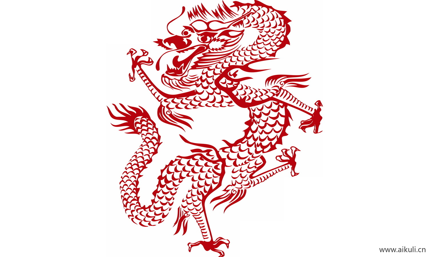 中式龙凤图案纹样PNG-G龙形图案矢量