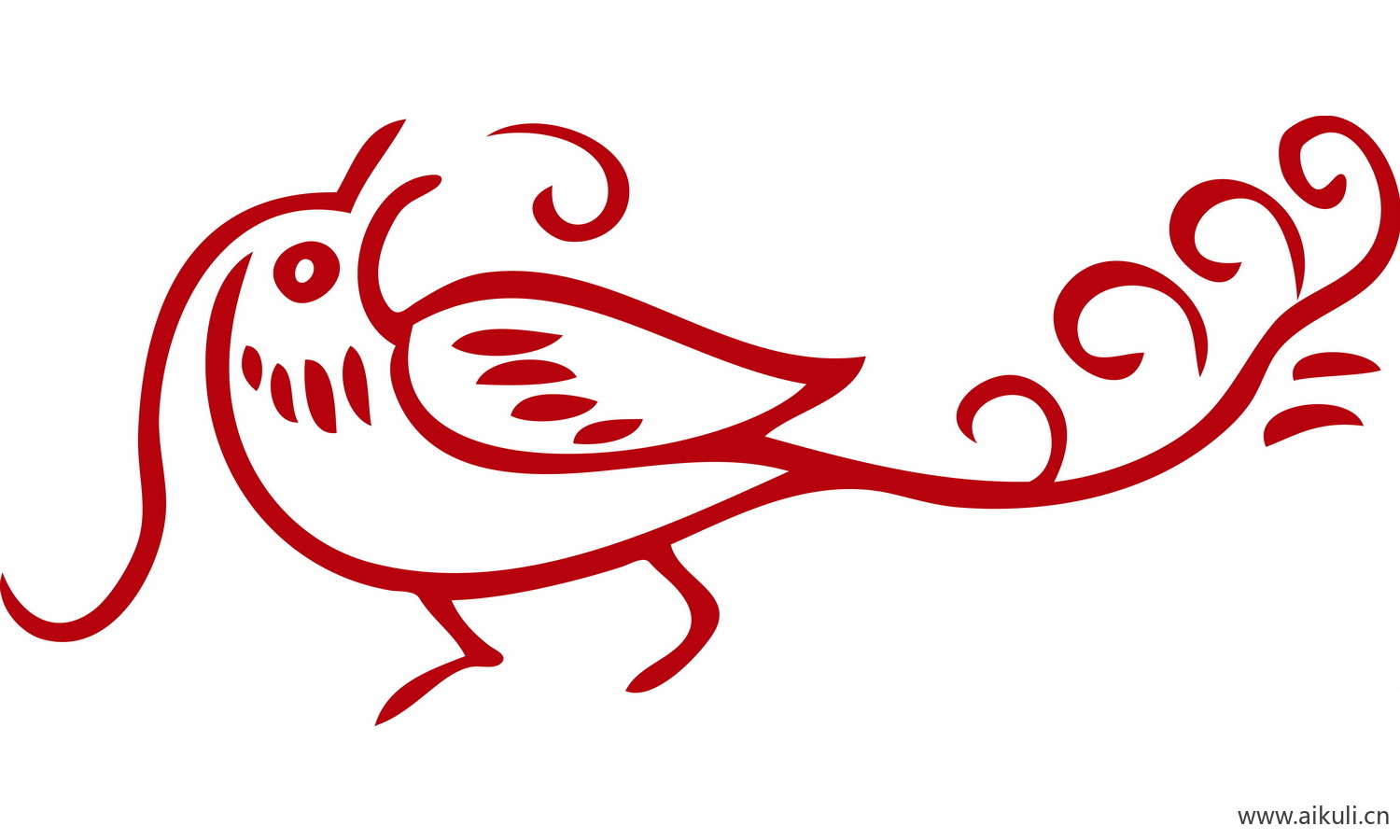 古风龙凤矢量图案纹样PNG-Z凤形图案