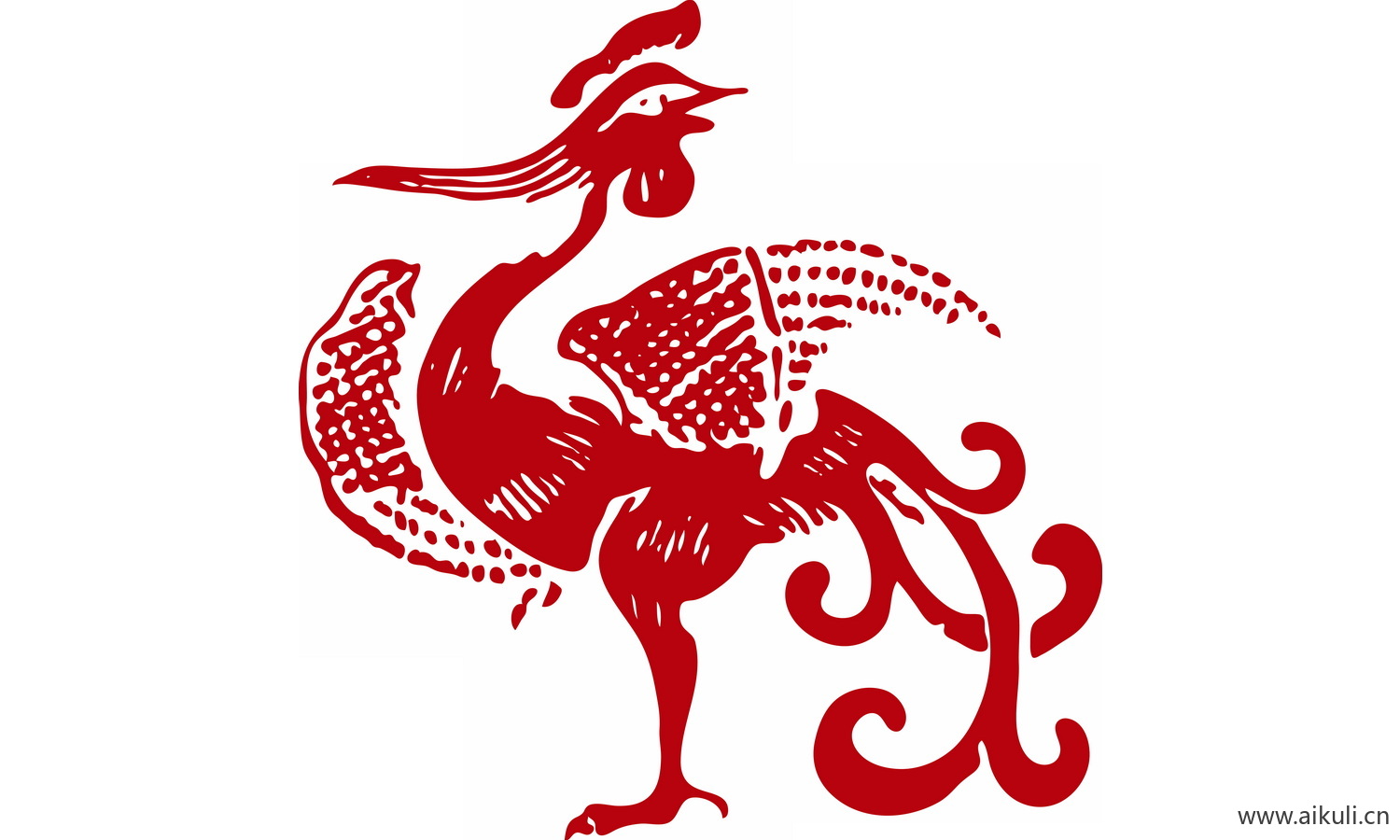 古风龙凤矢量图案纹样PNG-X凤形图案