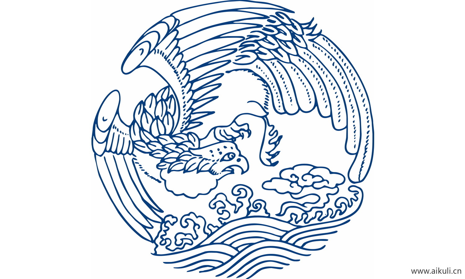 圆形青花瓷图案PNG-BT图形图案