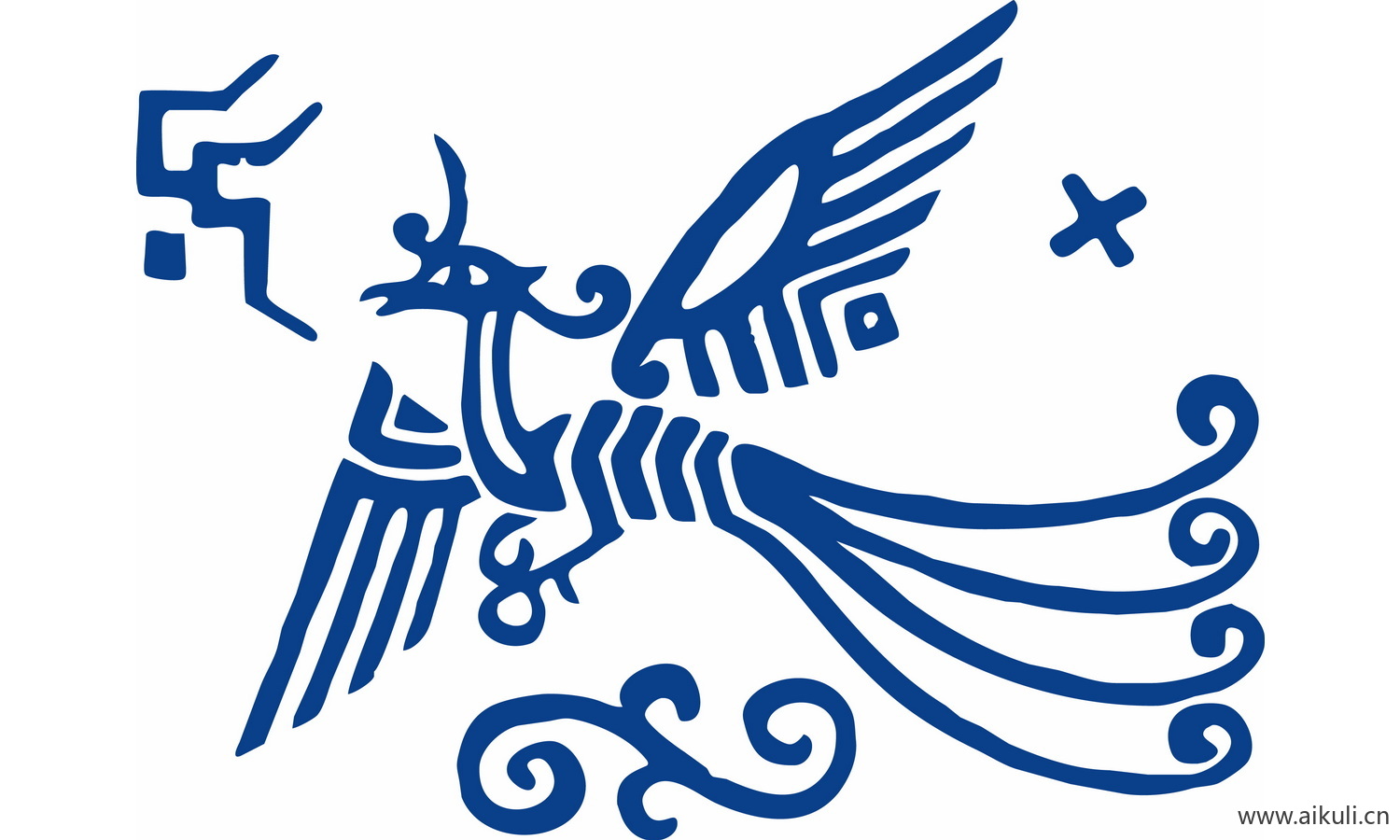 青花瓷龙凤图案PNG-J图形图案