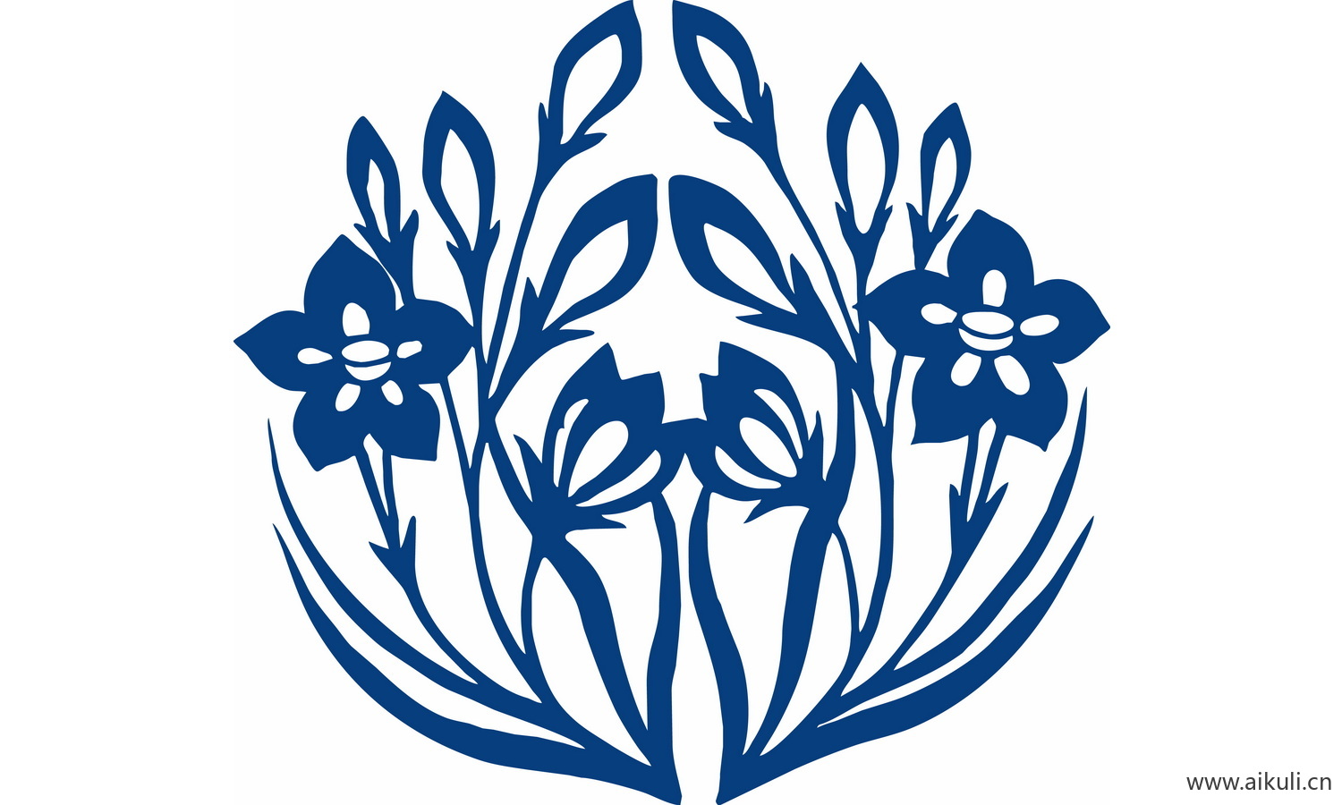 青花瓷植物图案PNG-BA图形图案