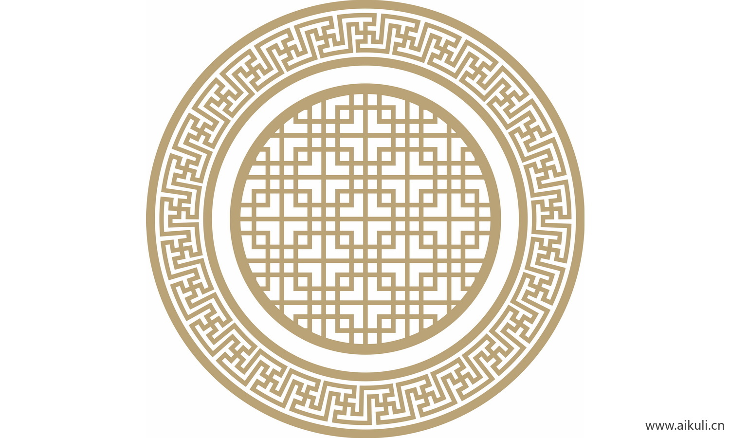 圆形图案中式传统吉祥纹样EPS-V矢量图