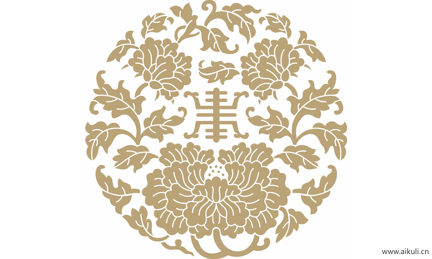 圆形图案中式传统吉祥纹样EPS-M矢量图