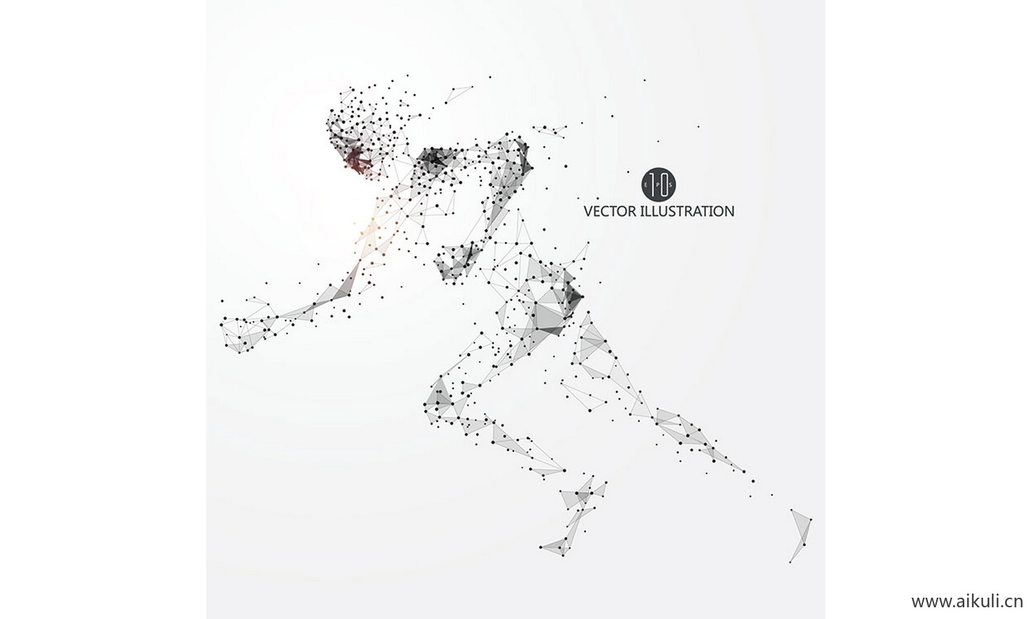 抽象体育运动粒子剪影动物骏马奔腾奔跑图案元素AI-S矢量设计素材