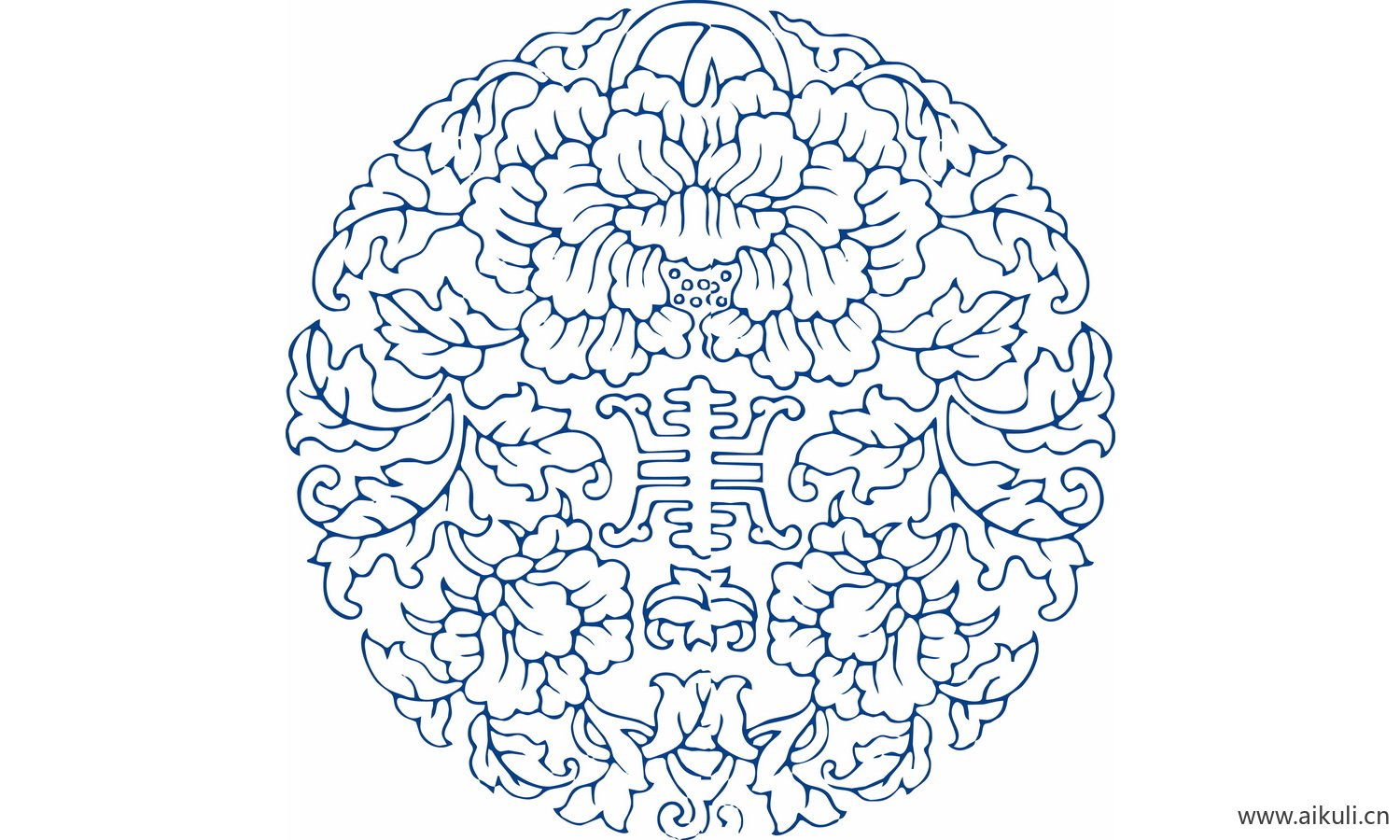 圆形青花瓷图案PNG-BP图形图案