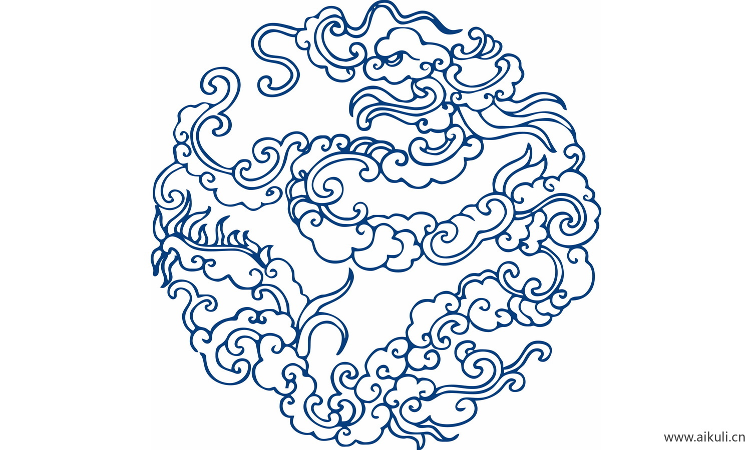 圆形青花瓷图案PNG-BJ图形图案