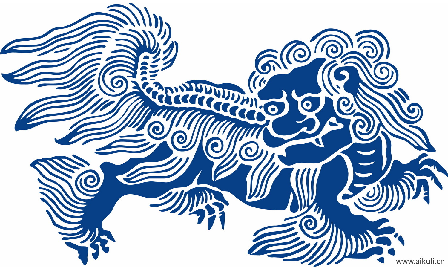 青花瓷龙凤图案PNG-E图形图案