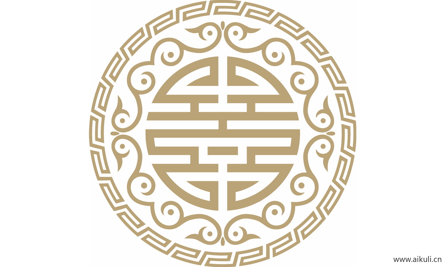 圆形图案中式传统吉祥纹样EPS-W矢量图