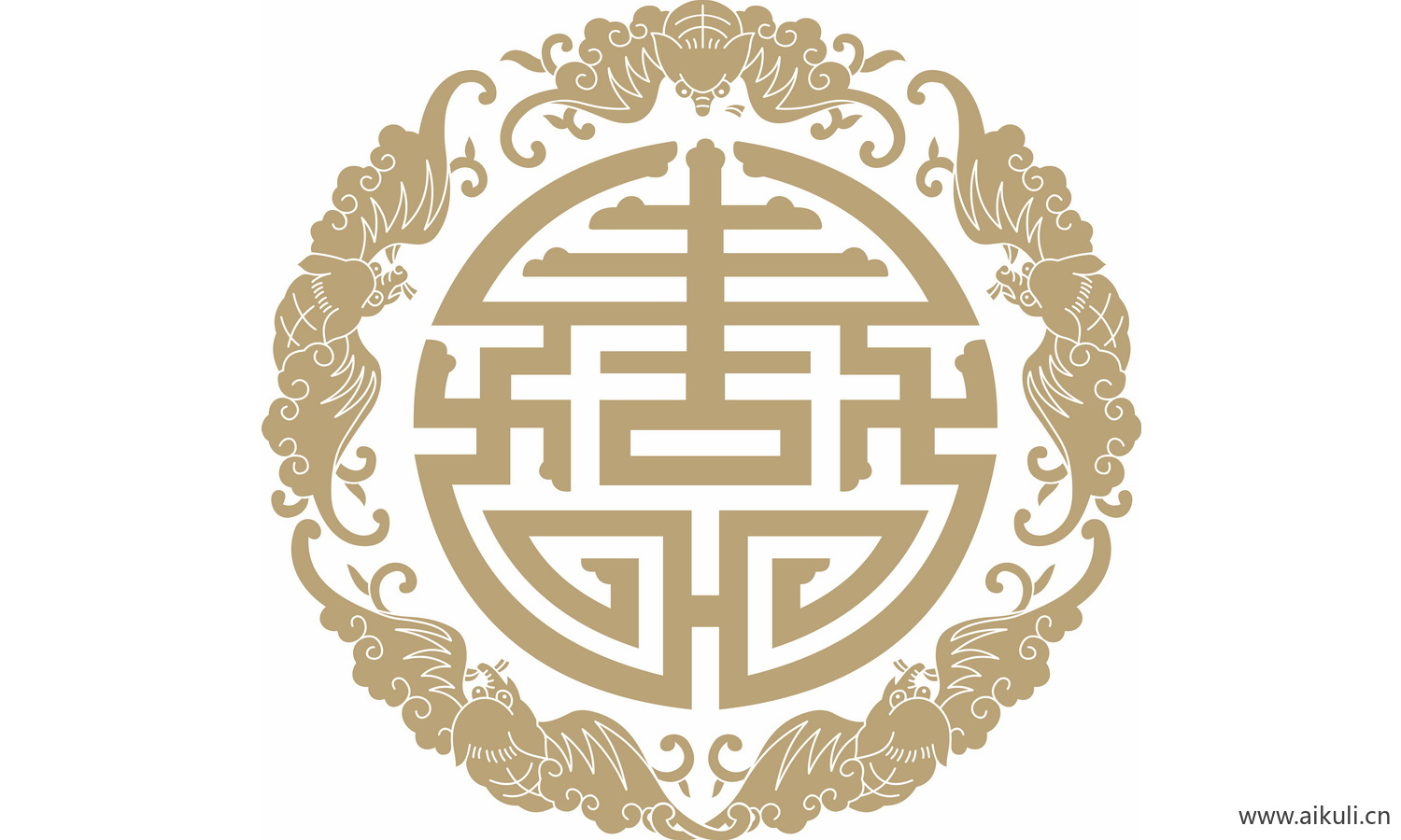 圆形图案中式传统吉祥纹样EPS-G矢量图