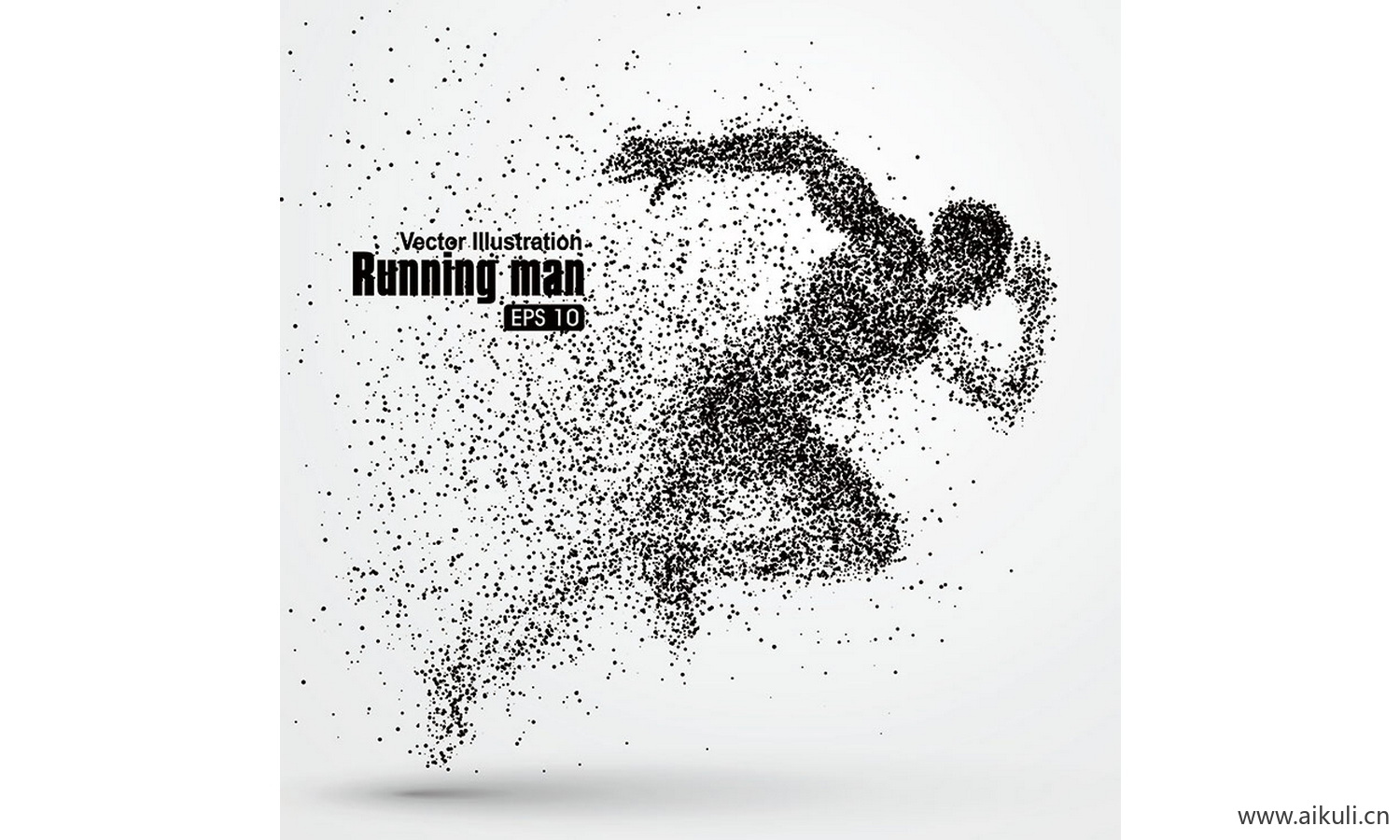 抽象体育运动粒子剪影动物骏马奔腾奔跑图案元素AI-B矢量设计素材