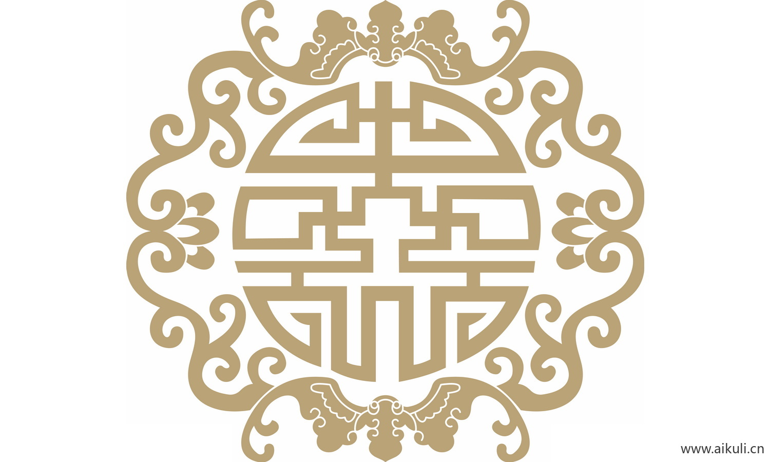 圆形图案中式传统吉祥纹样EPS-C矢量图