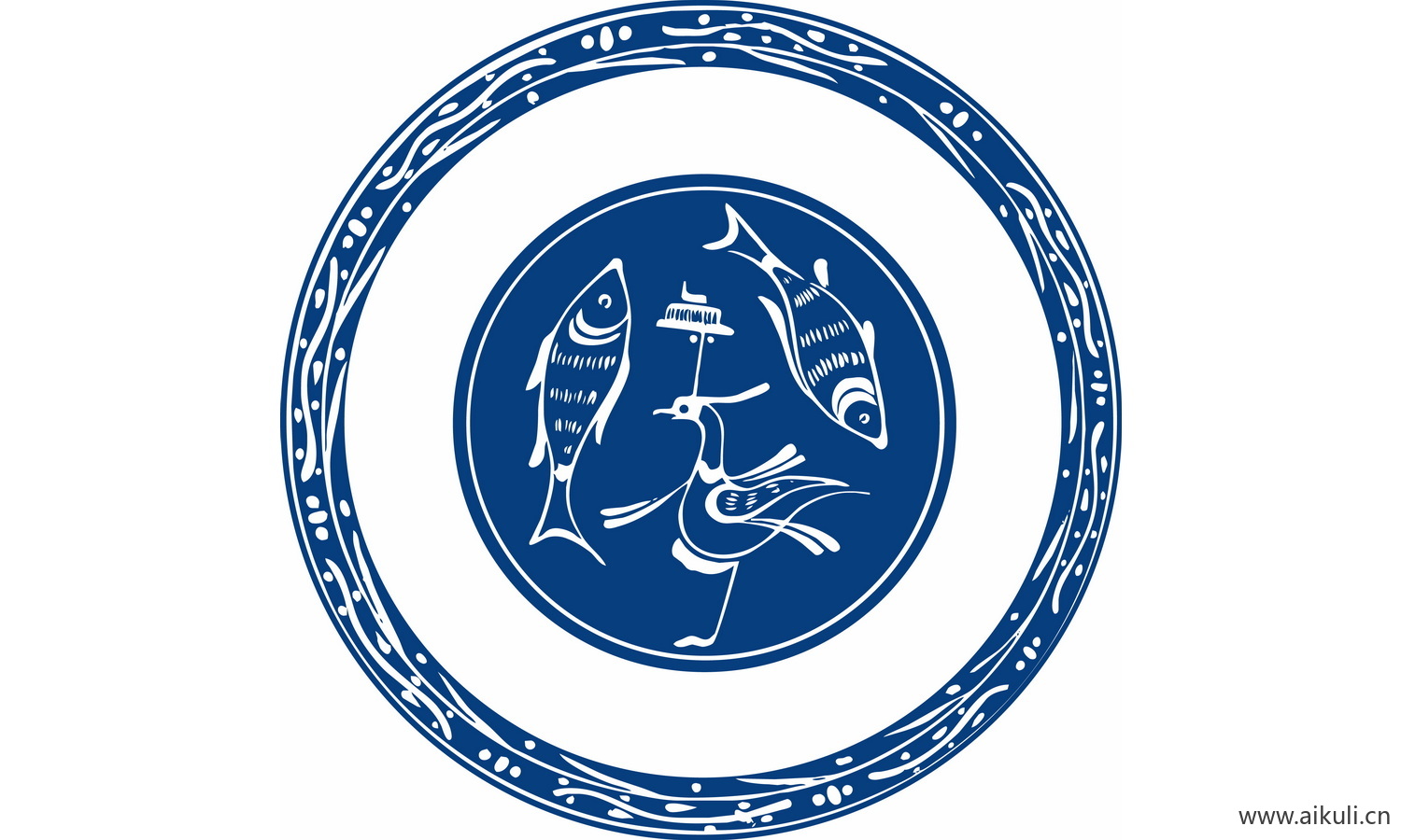 圆形青花瓷图案PNG-BI图形图案