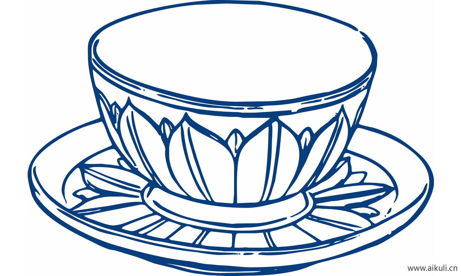 青花瓷植物图案PNG-O图形图案