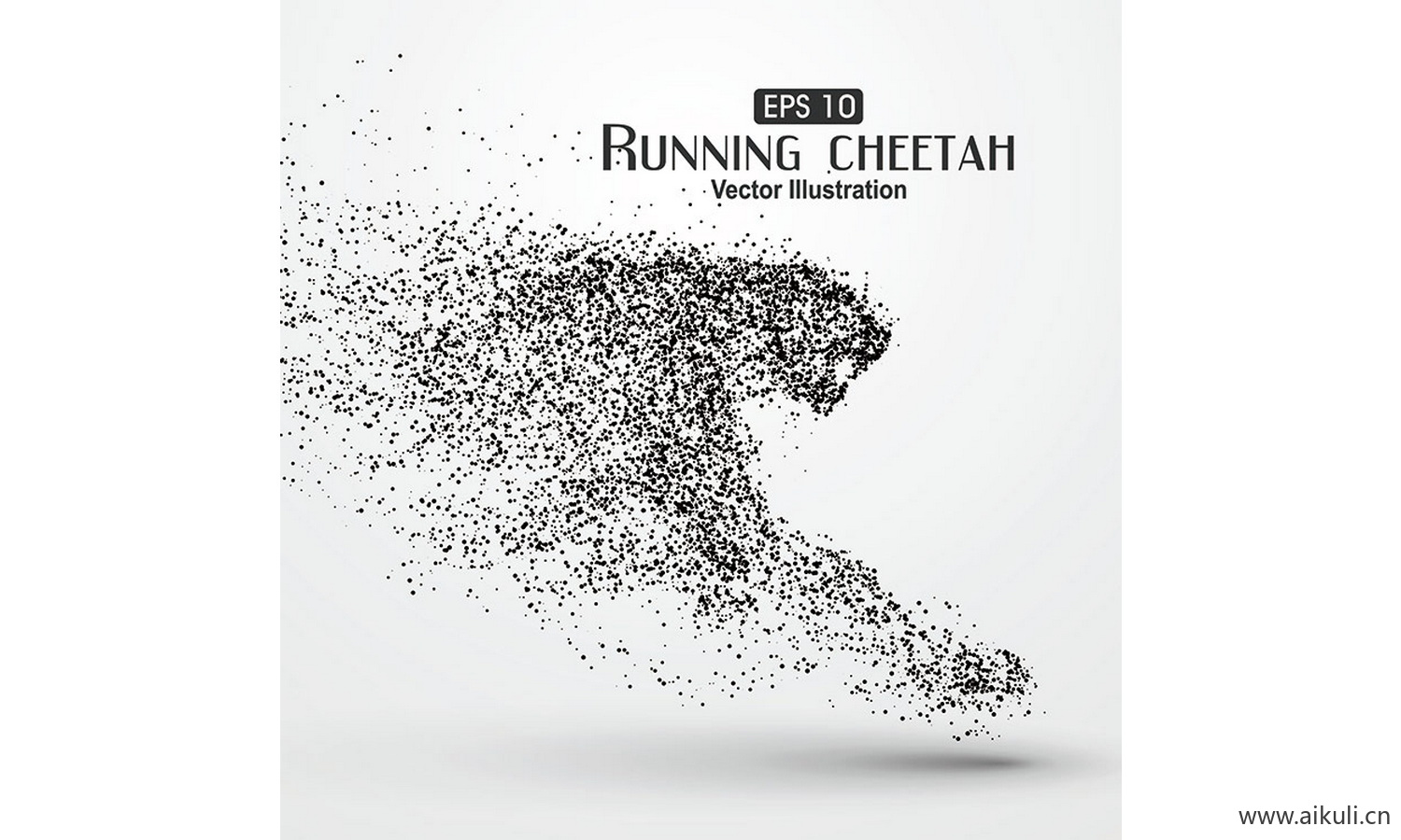 抽象体育运动粒子剪影动物骏马奔腾奔跑图案元素AI-E矢量设计素材