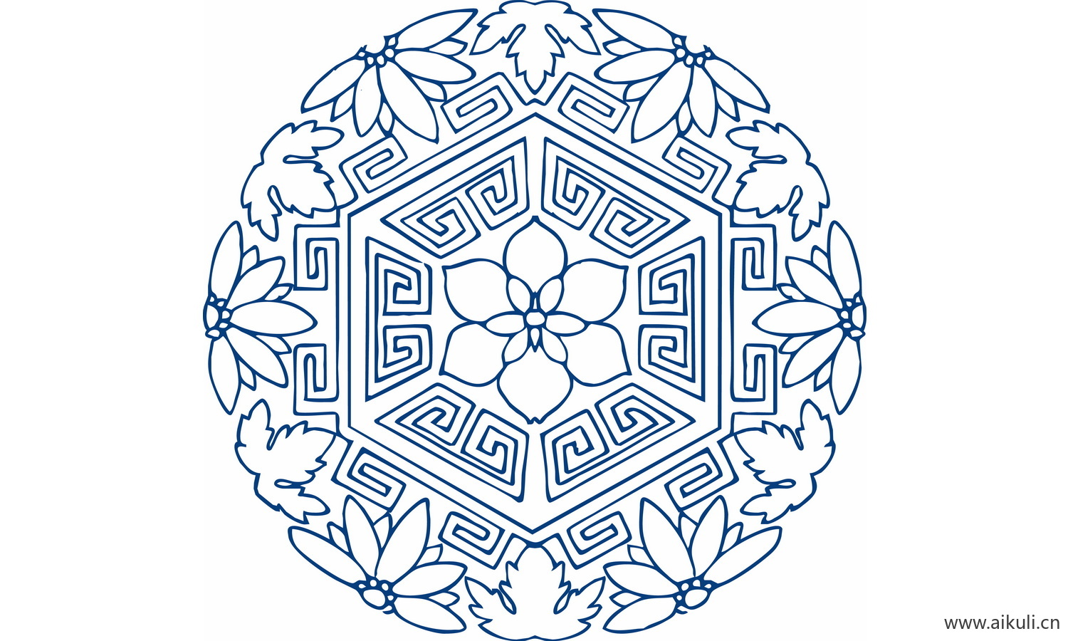 圆形青花瓷图案PNG-Q图形图案