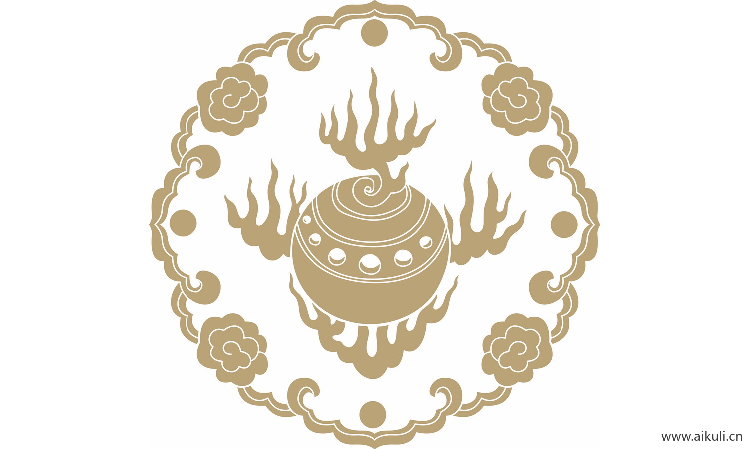 圆形图案中式传统吉祥纹样EPS-B矢量图
