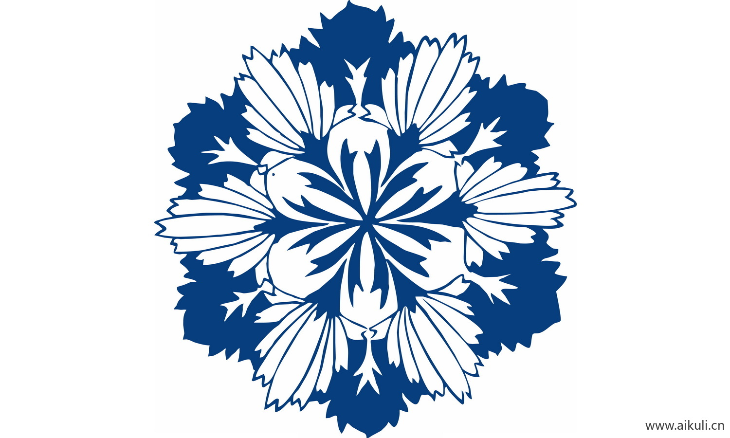 青花瓷植物图案PNG-BE图形图案