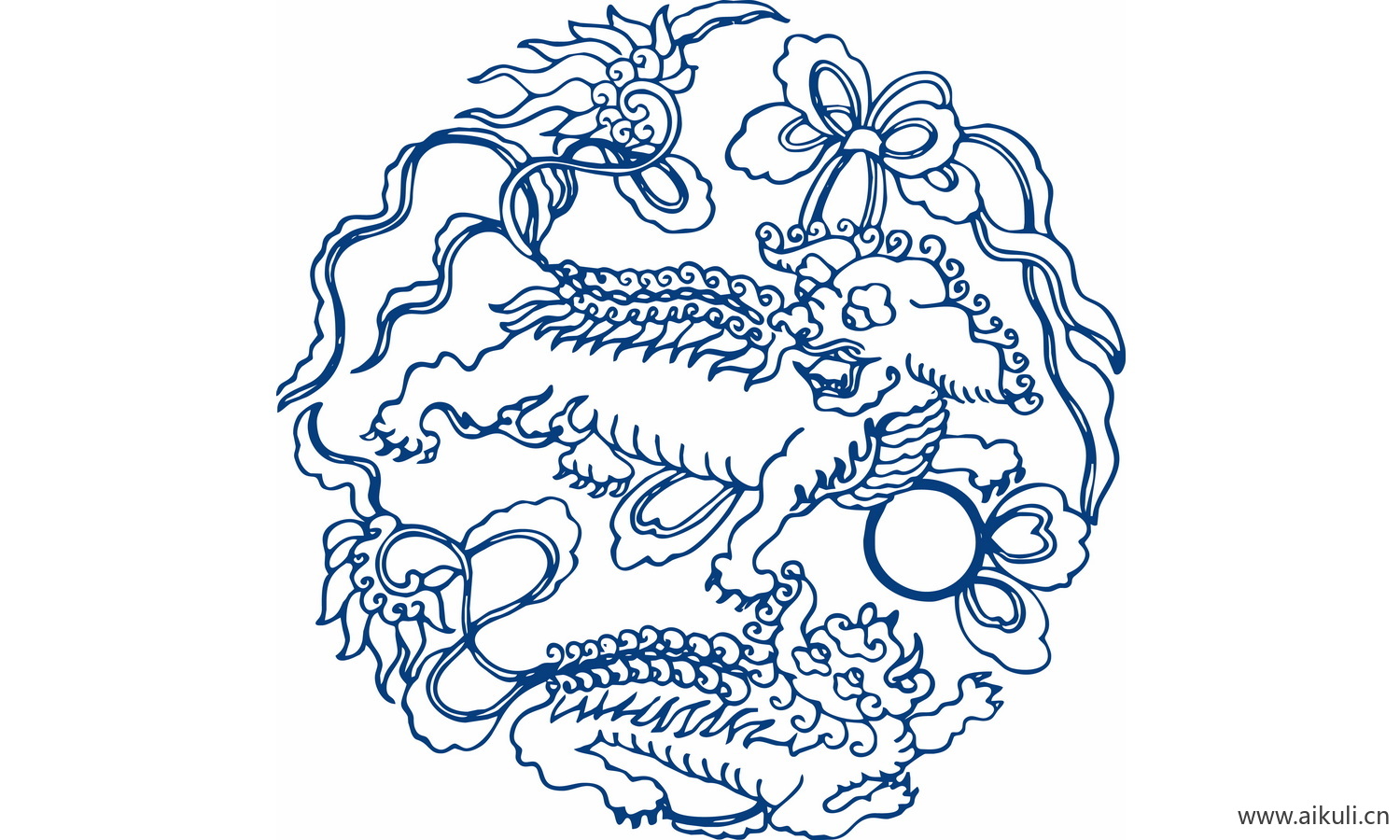 圆形青花瓷图案PNG-BX图形图案