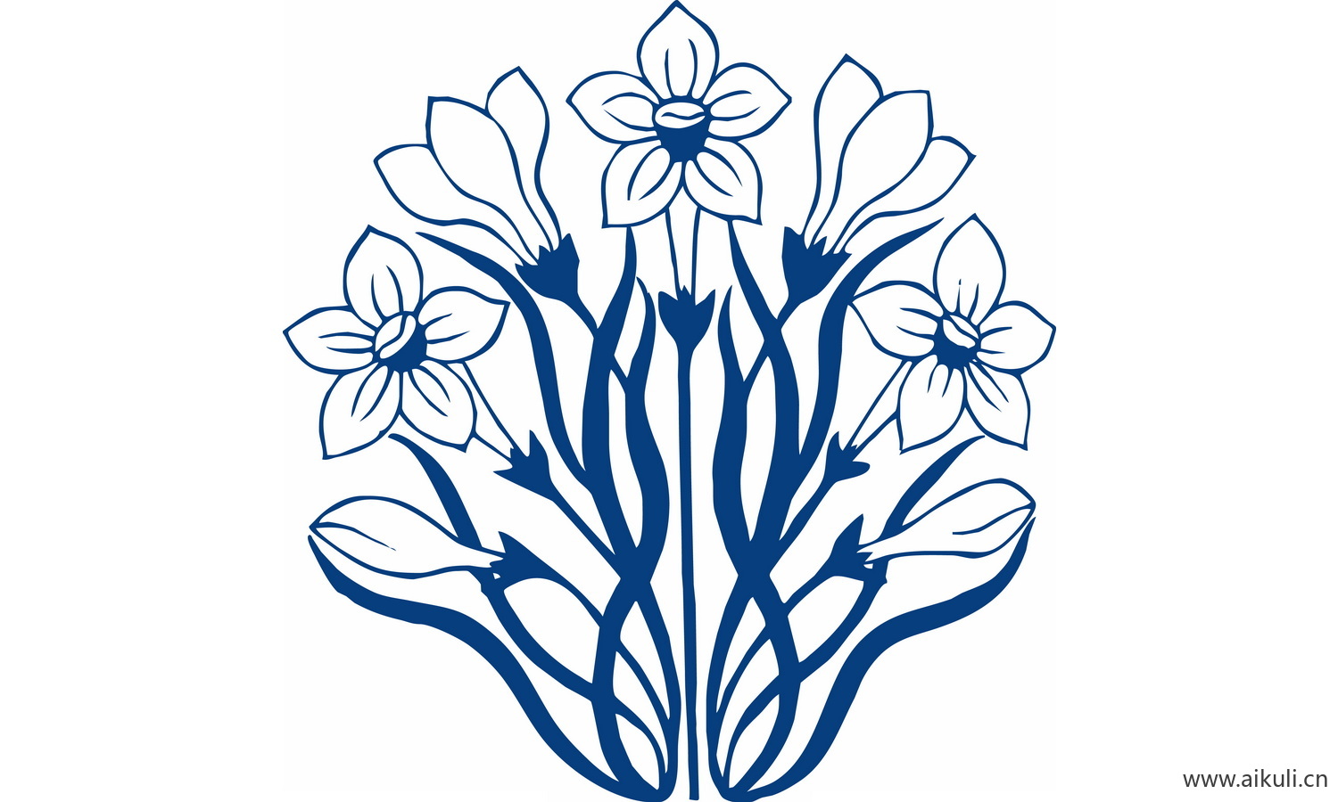 青花瓷植物图案PNG-BB图形图案