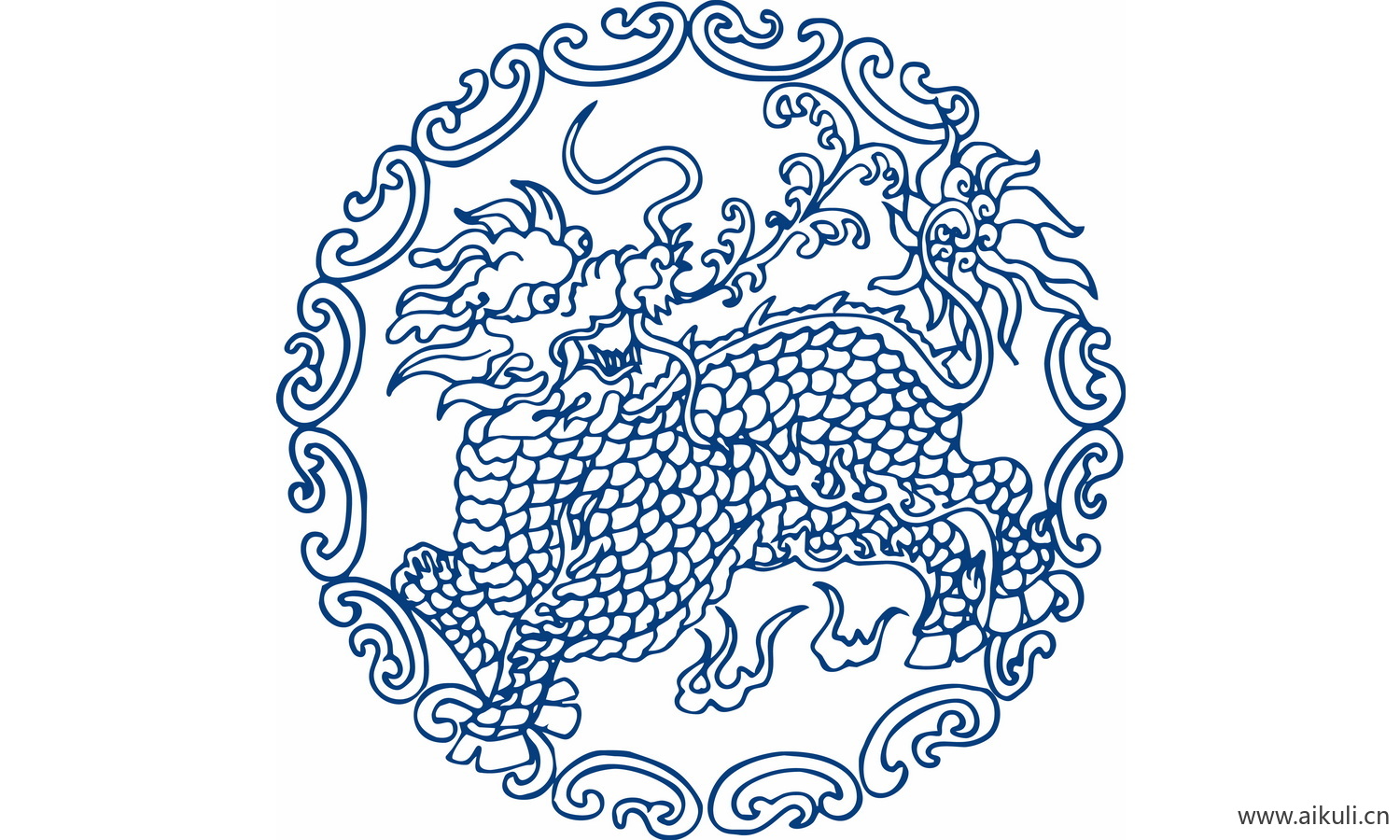 圆形青花瓷图案PNG-BZ图形图案