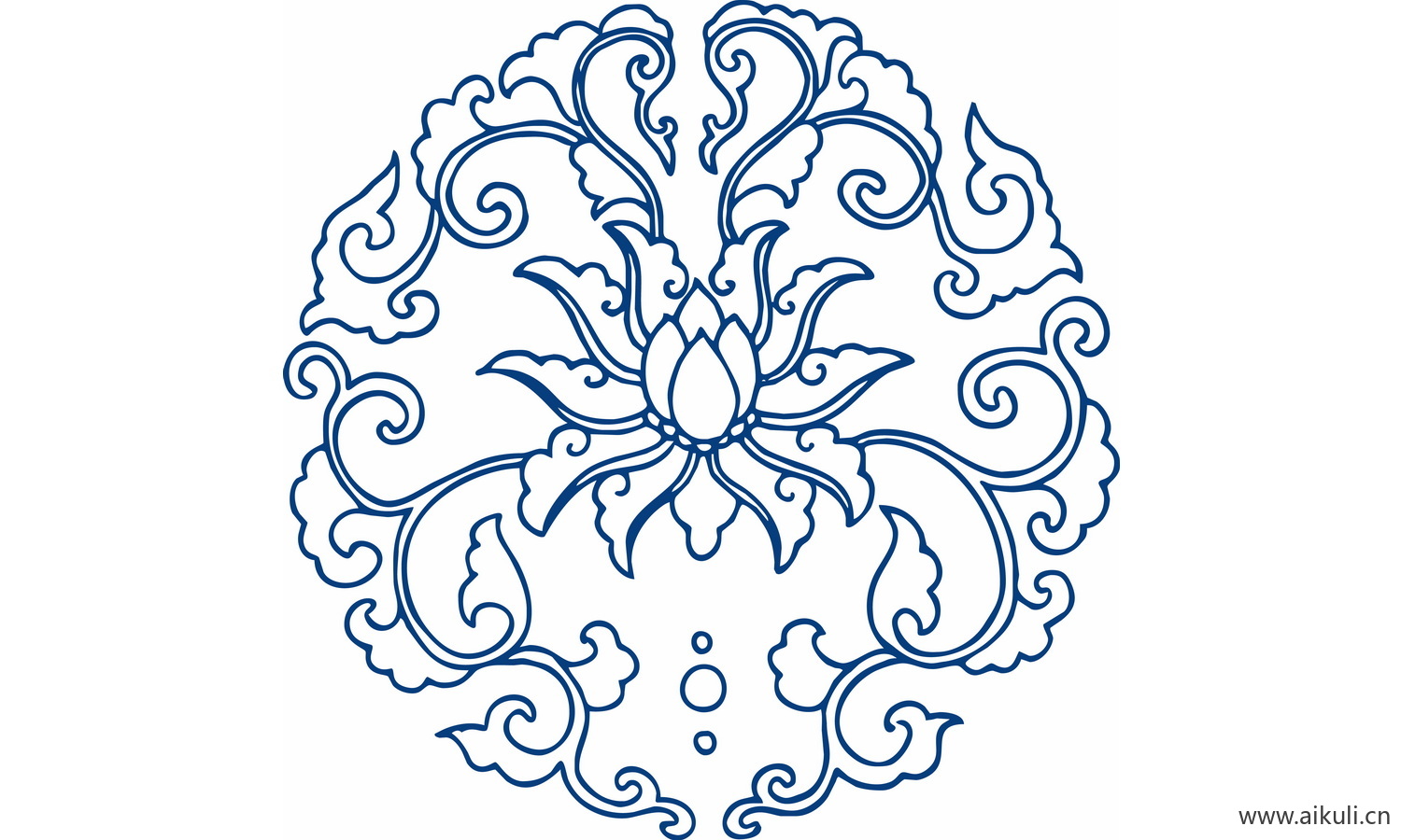 圆形青花瓷图案PNG-BF图形图案