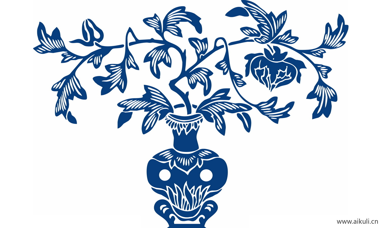 青花瓷植物图案PNG-G图形图案
