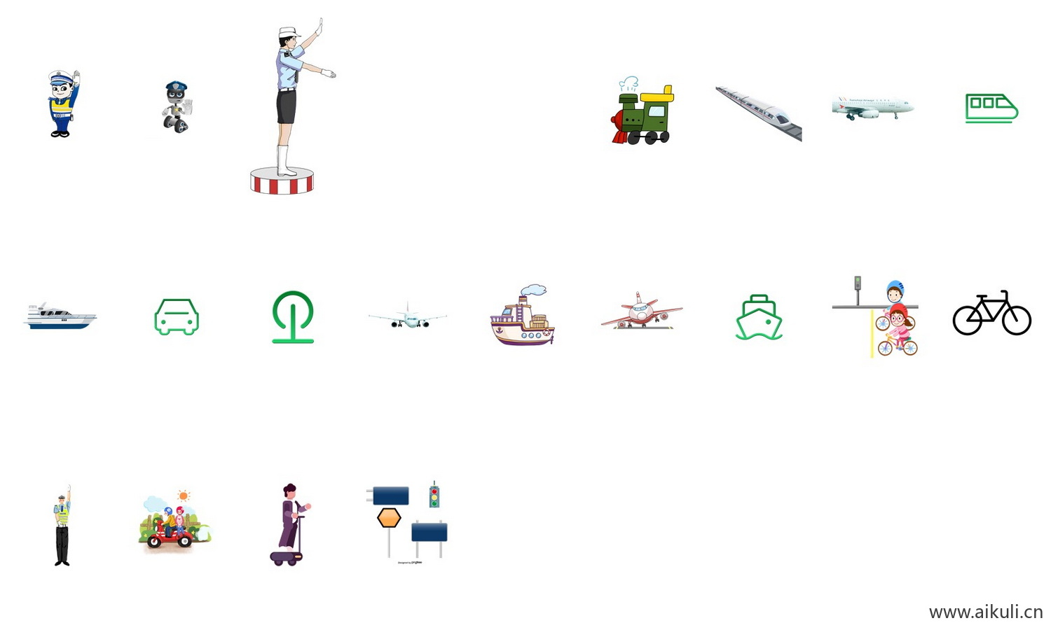 卡通警察交警安全出行交通安全宣传插画背景PNG素材