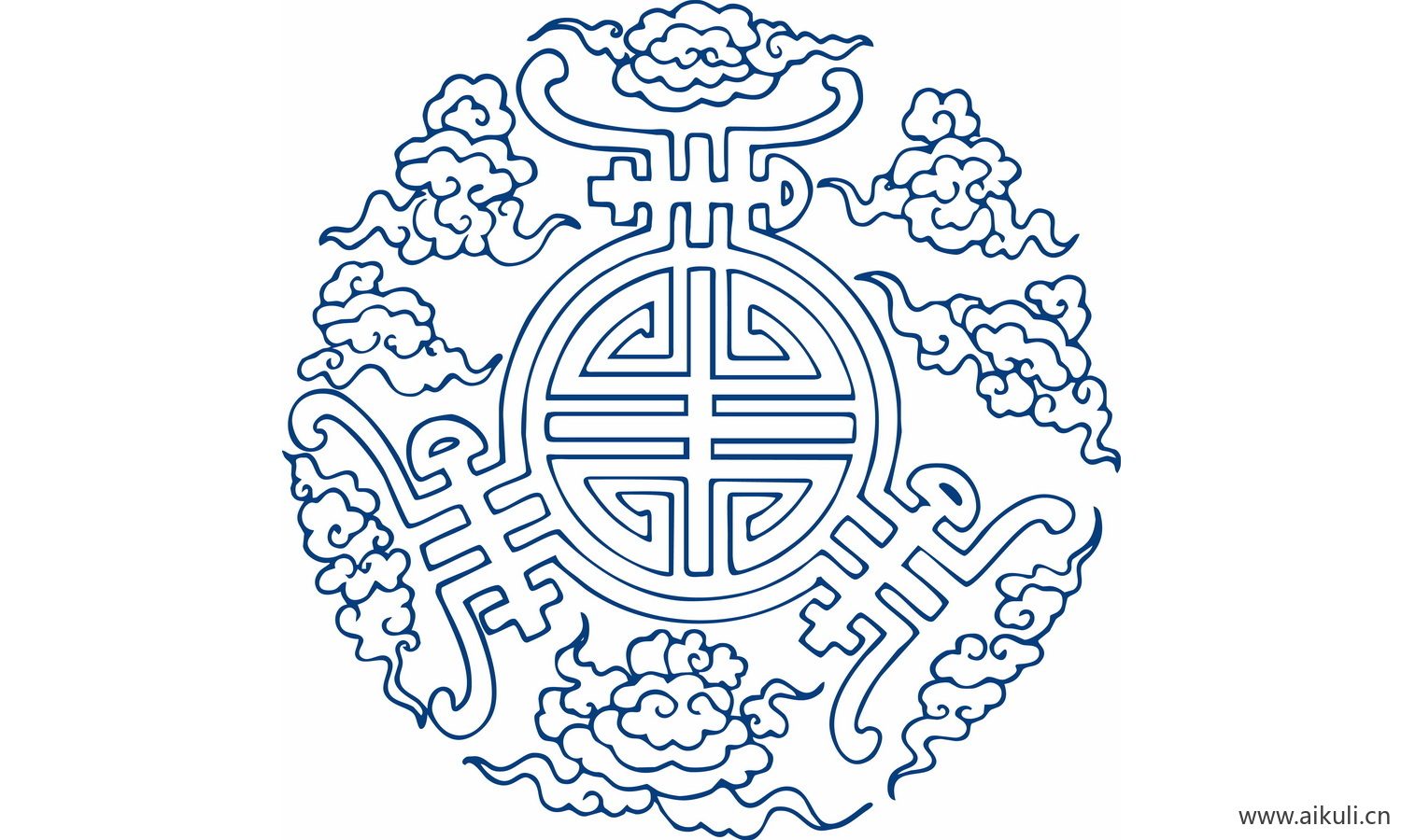 圆形青花瓷图案PNG-CC图形图案