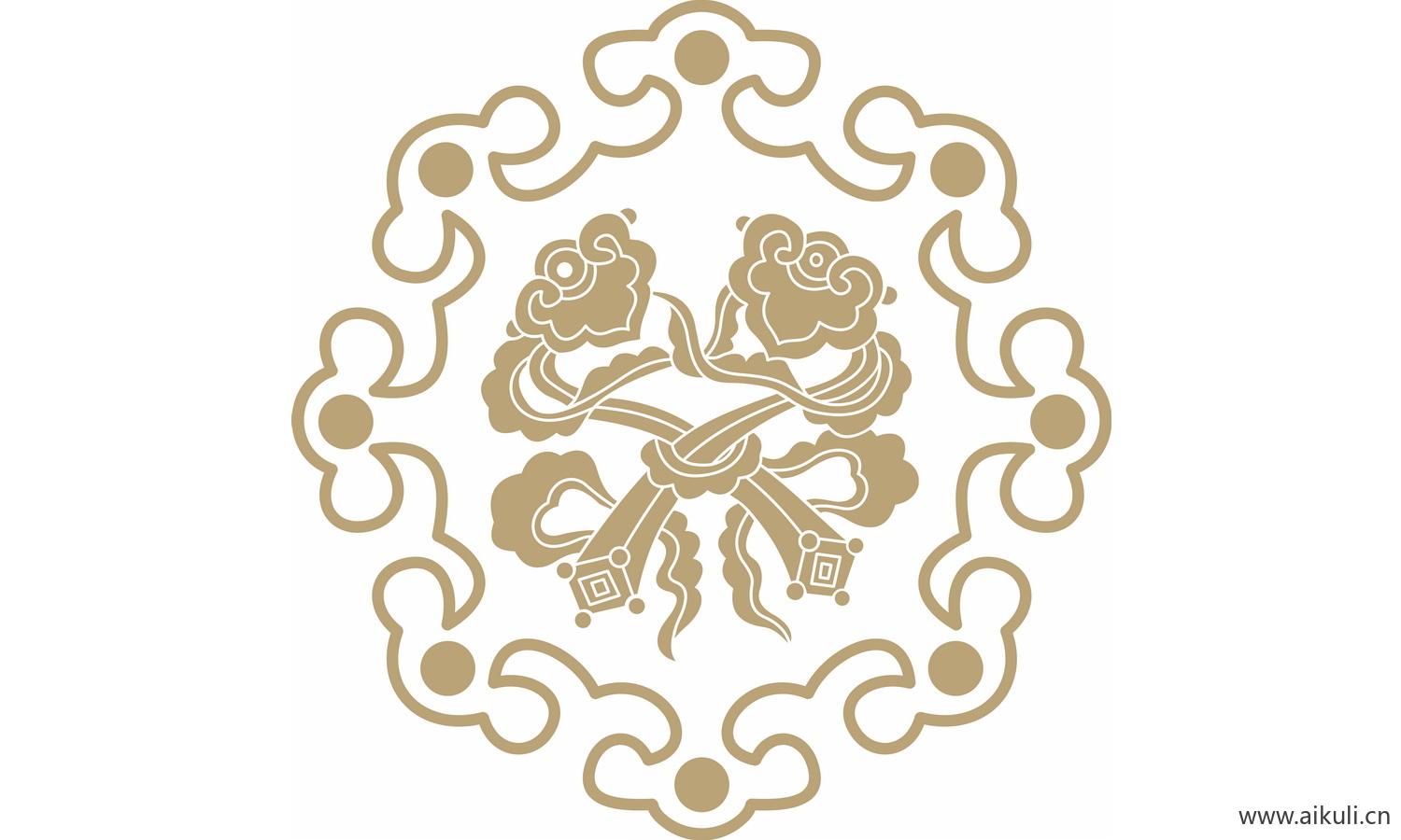 圆形图案中式传统吉祥纹样EPS-A矢量图