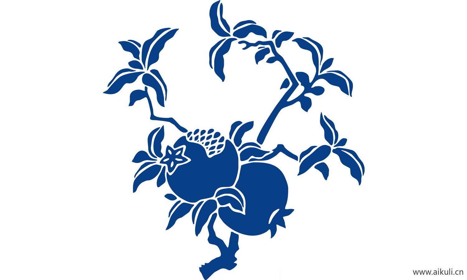 青花瓷植物图案PNG-T图形图案