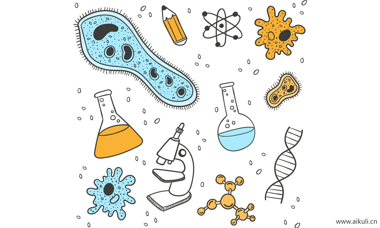科学化学实验卡通人物化学实验设备PNG免扣