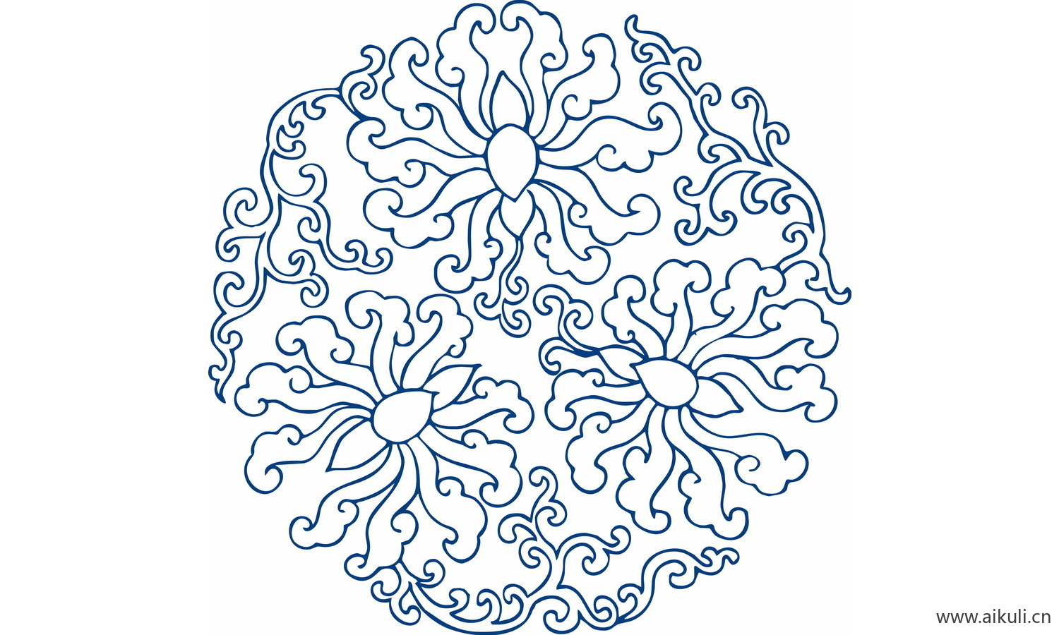 圆形青花瓷图案PNG-J图形图案