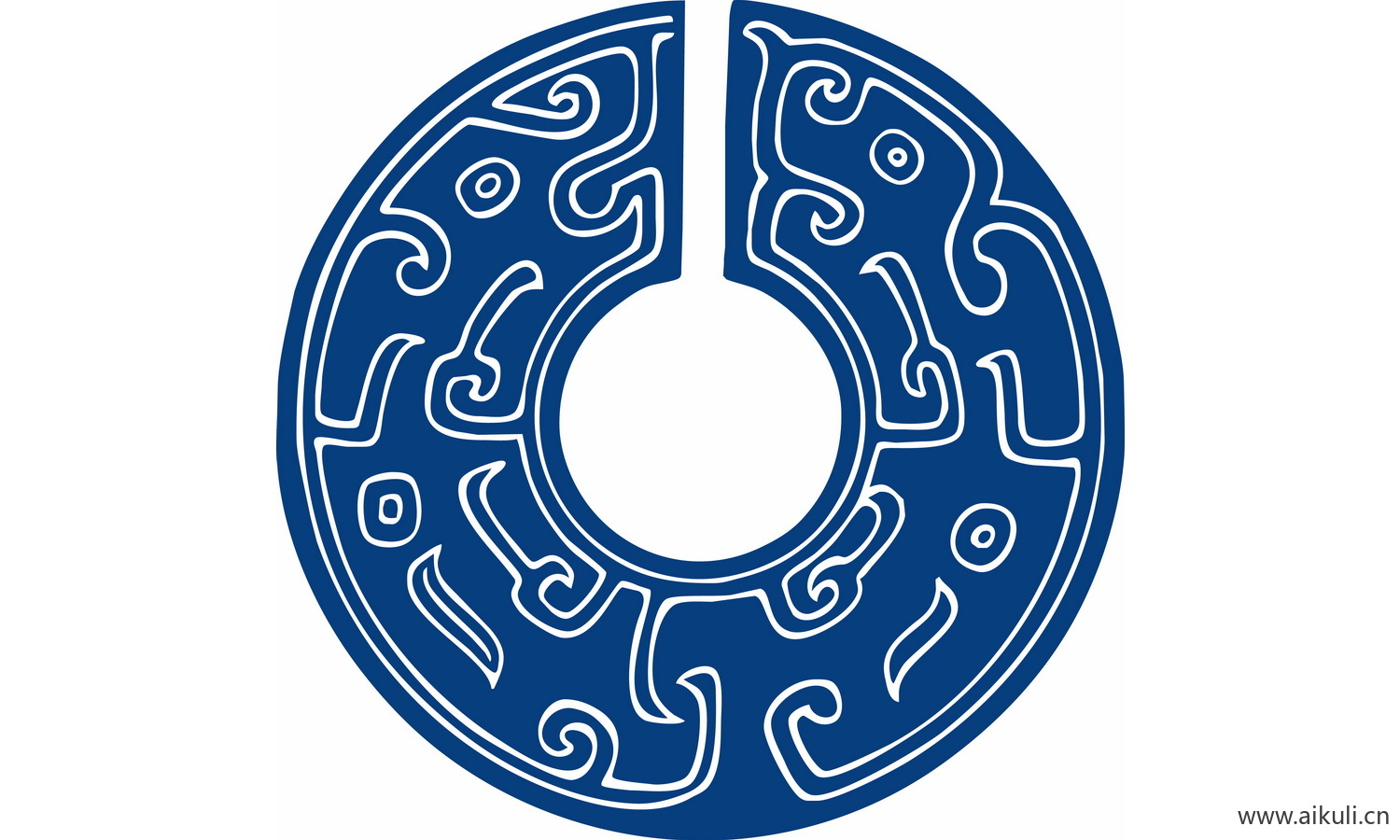 圆形青花瓷图案PNG-BS图形图案