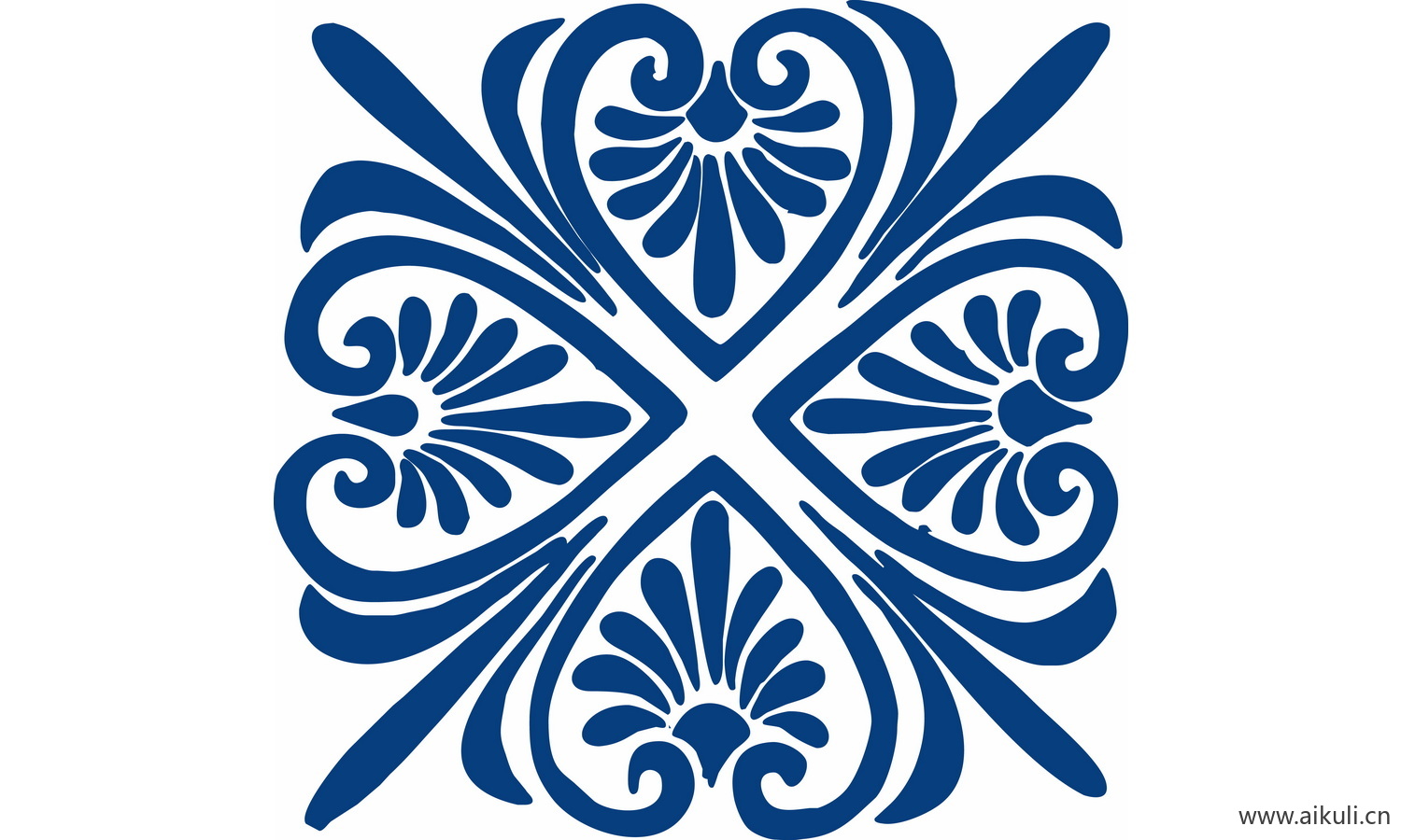 青花瓷植物图案PNG-BF图形图案