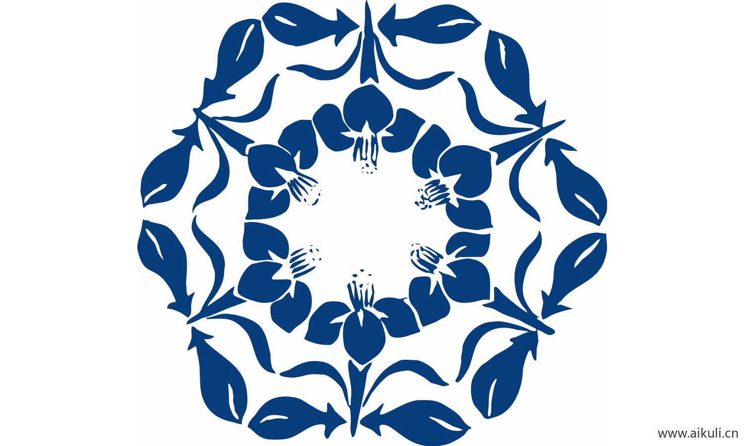 青花瓷植物图案PNG-BH图形图案