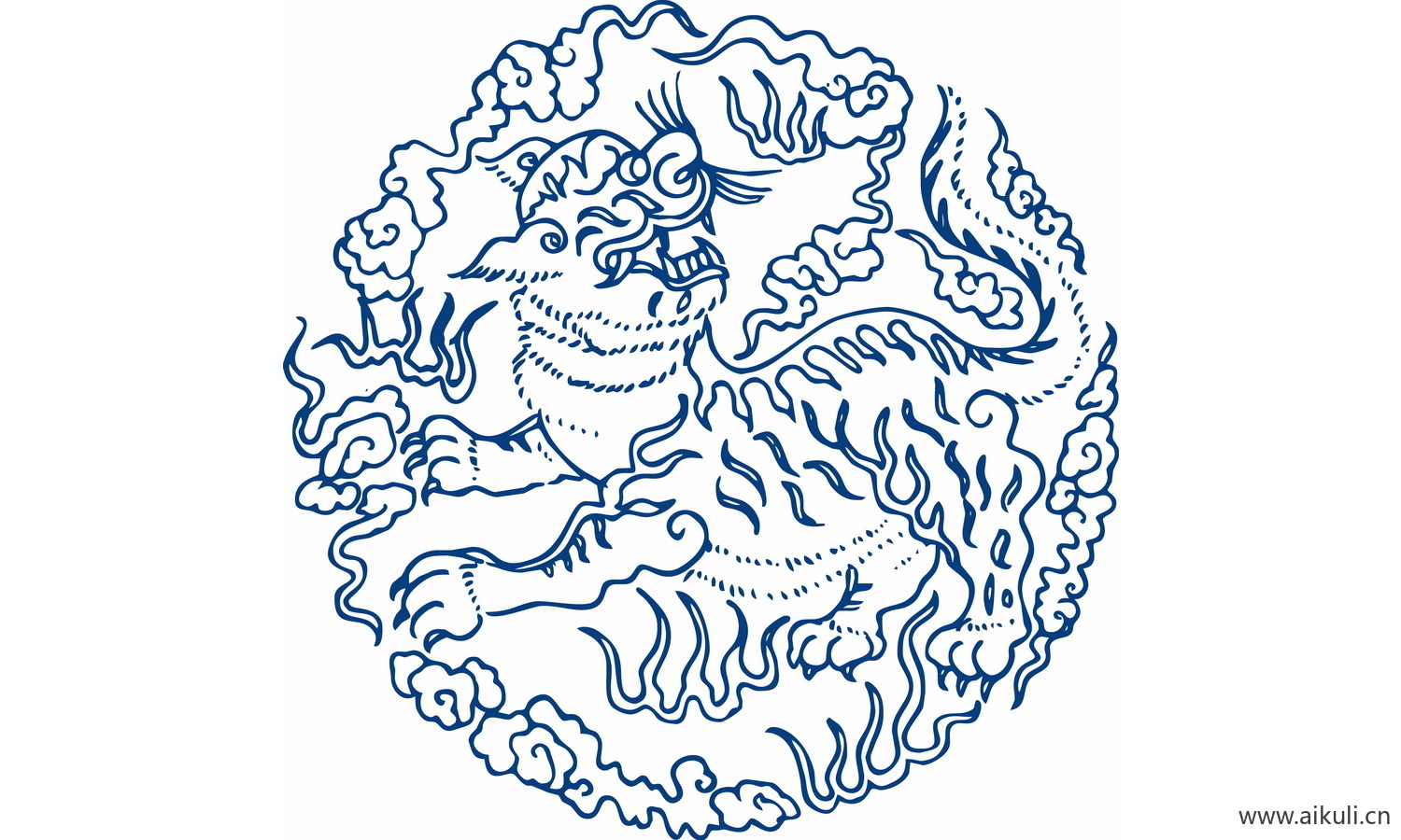 圆形青花瓷图案PNG-CH图形图案